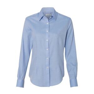 Van Heusen Tori Long Sleeve Twill Ladies Dress Shirt, Color Blue Size XL